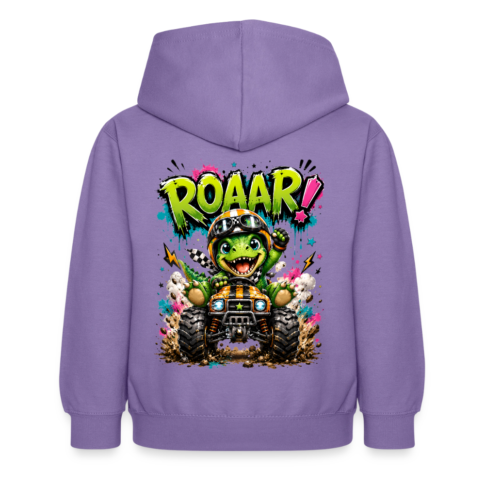 ROAAR! – Monstertruck Dino Kids Hoodie ⭐ - lavender