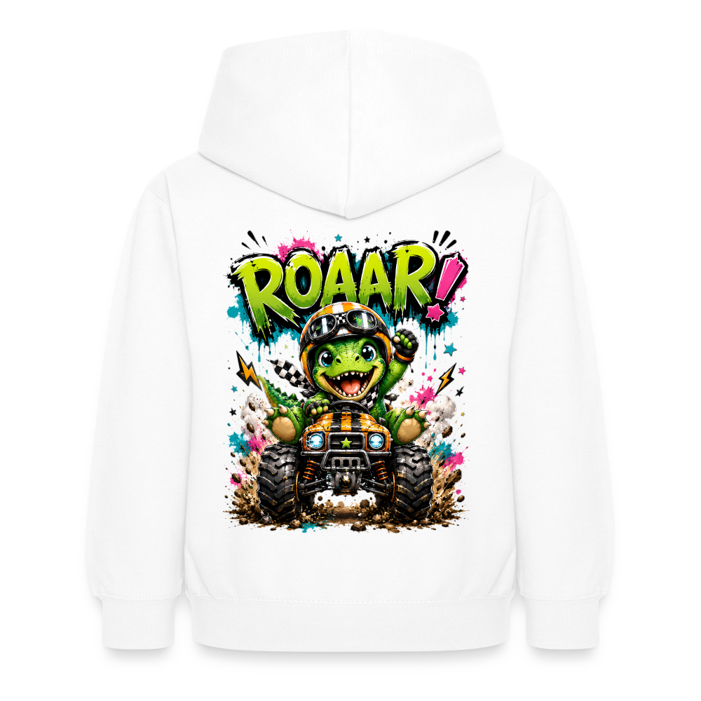 ROAAR! – Monstertruck Dino Kids Hoodie ⭐ - white