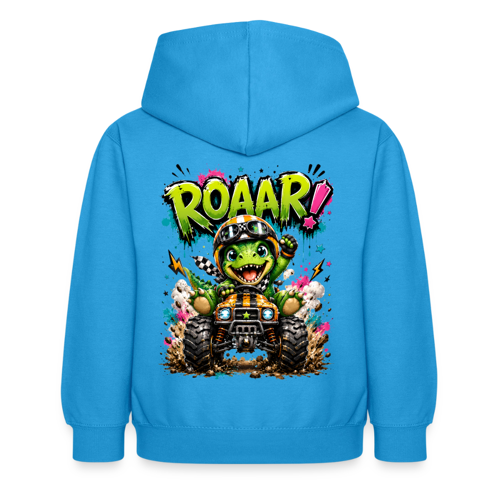 ROAAR! – Monstertruck Dino Kids Hoodie ⭐ - sea blue