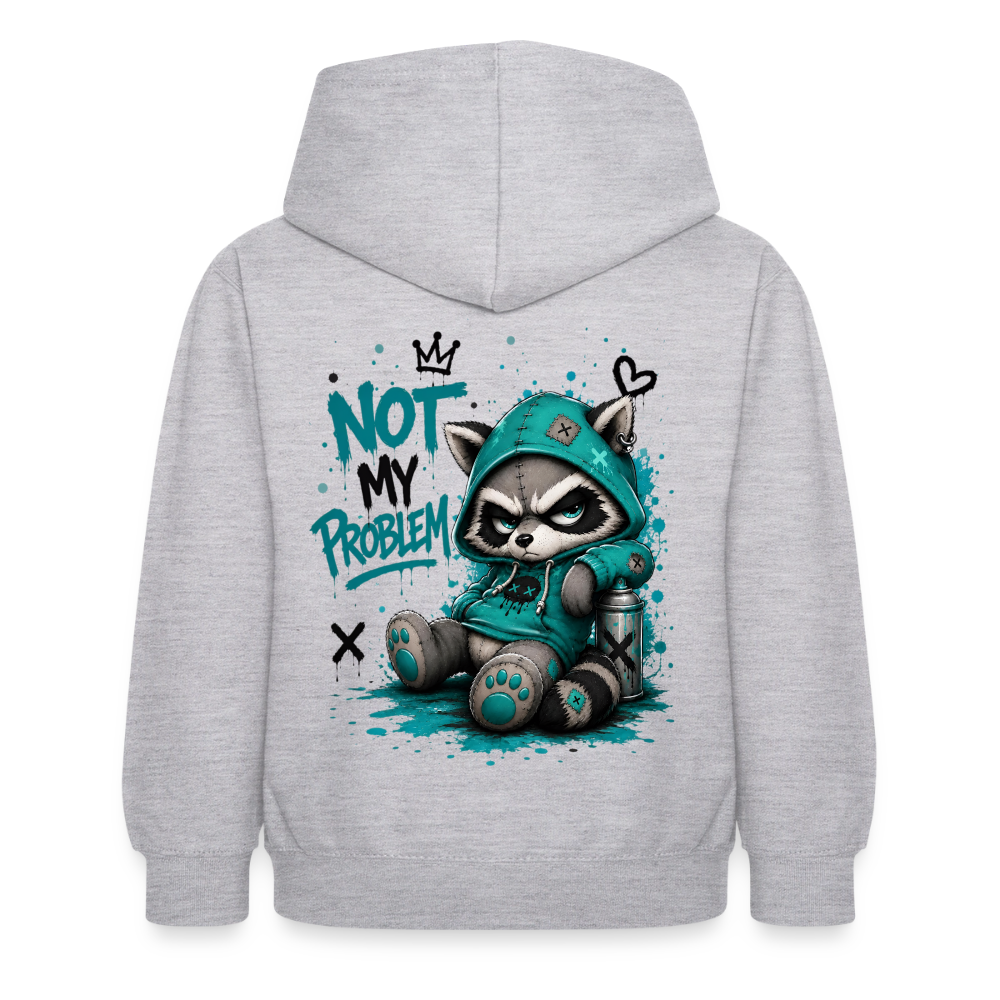 Not My Problem – Panda Kids Hoodie ⭐ - light heather grey