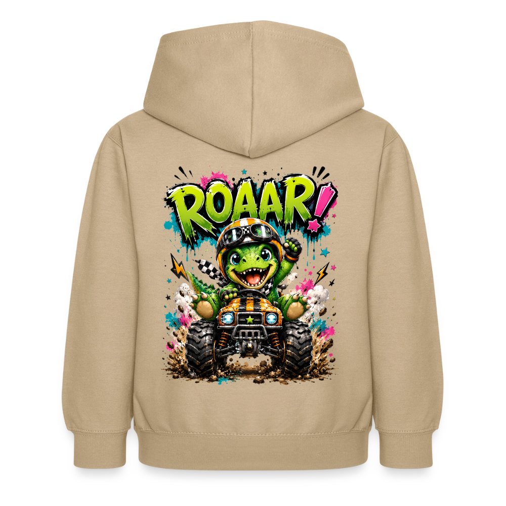 ROAAR! – Monstertruck Dino Kids Hoodie ⭐ - sand
