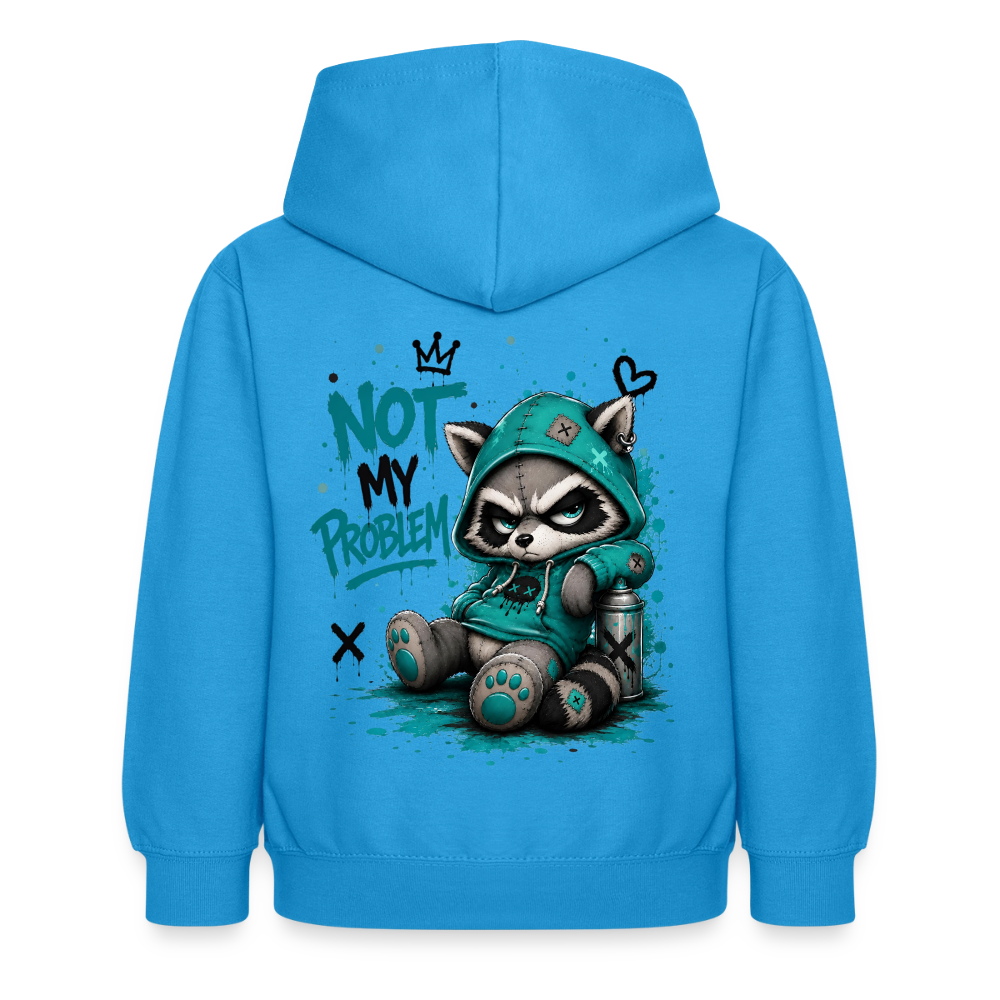 Not My Problem – Panda Kids Hoodie ⭐ - sea blue