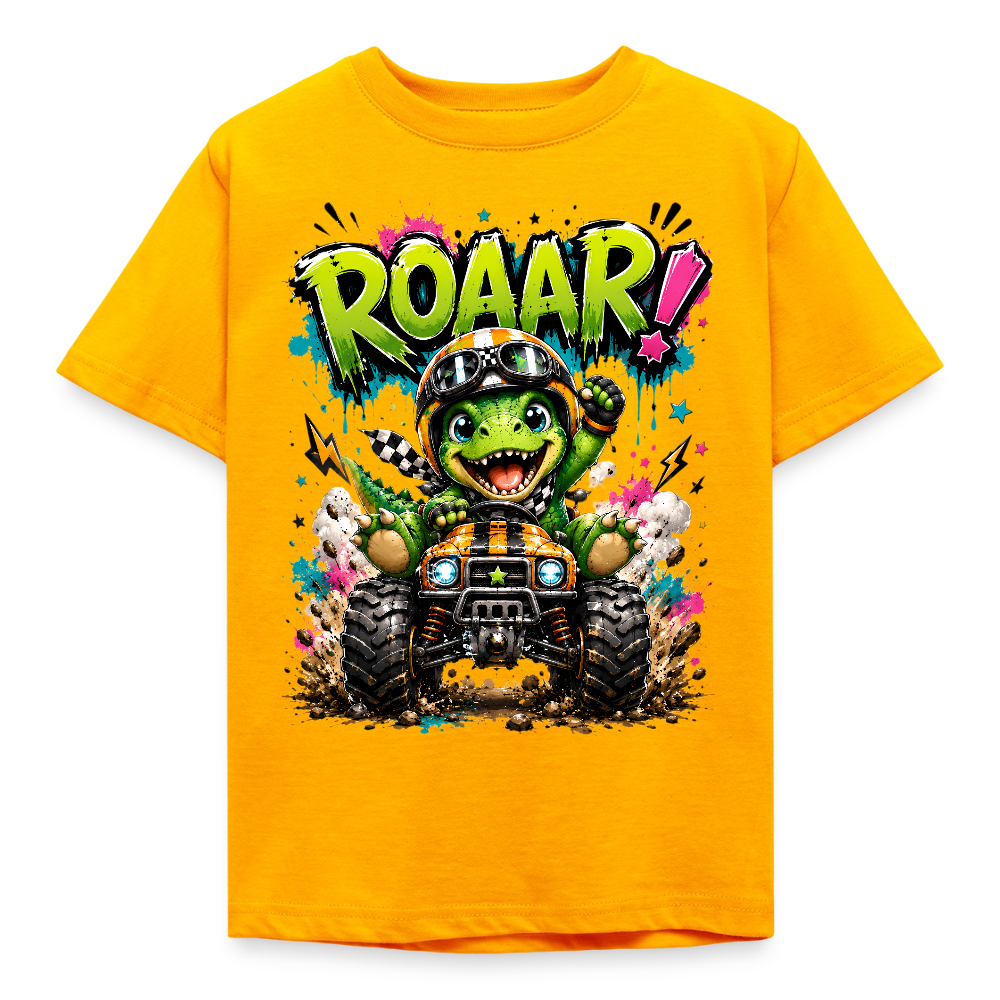 ROAAR! – Dino Racer Premium Shirt - gold