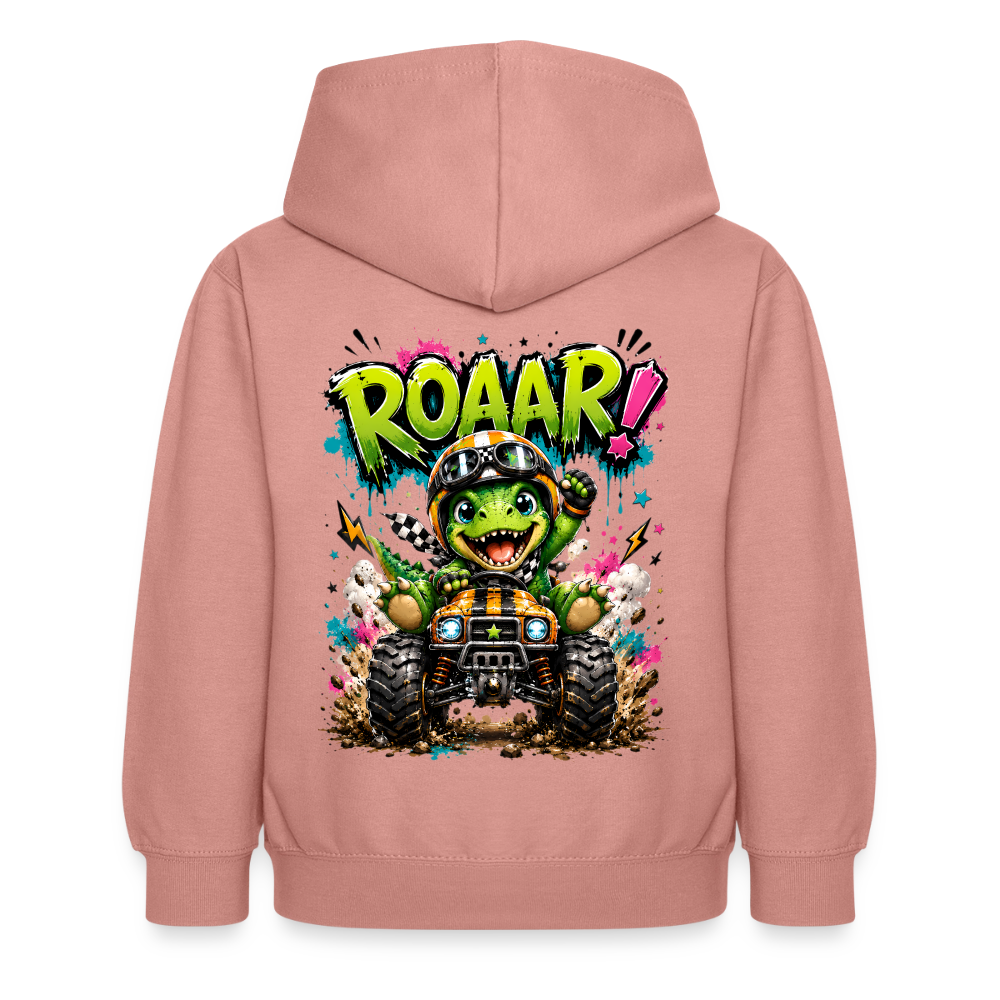 ROAAR! – Monstertruck Dino Kids Hoodie ⭐ - dusky rose