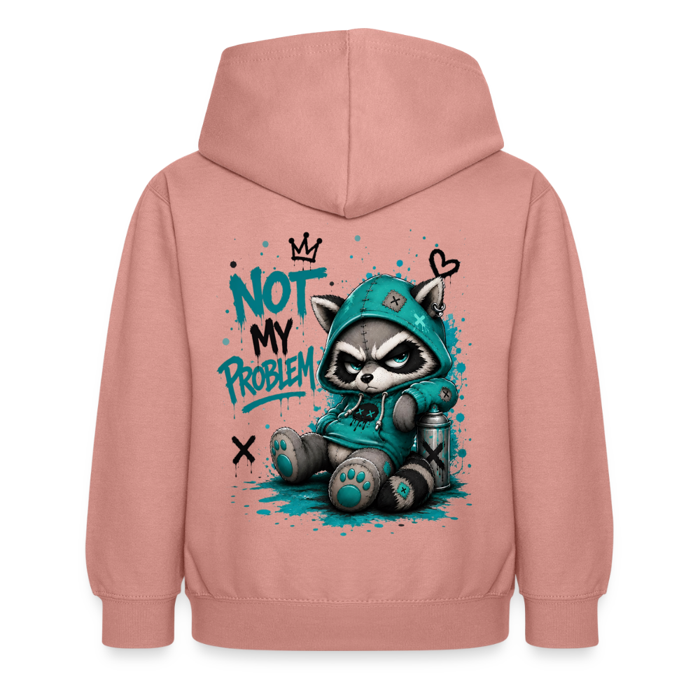 Not My Problem – Panda Kids Hoodie ⭐ - dusky rose
