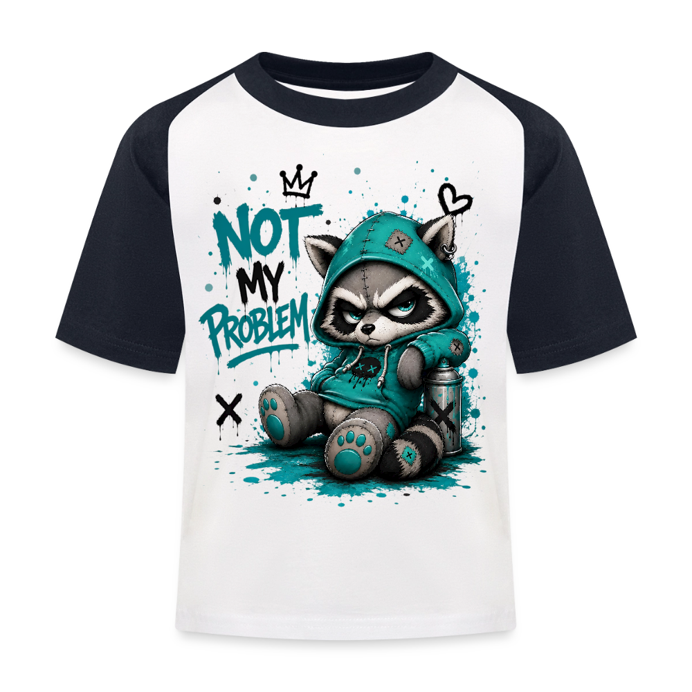 Not My Problem – Panda Baseball T-Shirt ⭐ - white/navy