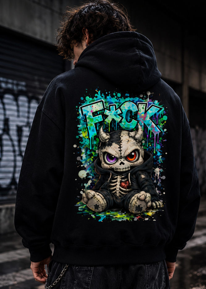 VACANCY Oversized Zipper Hoodie "Rips"