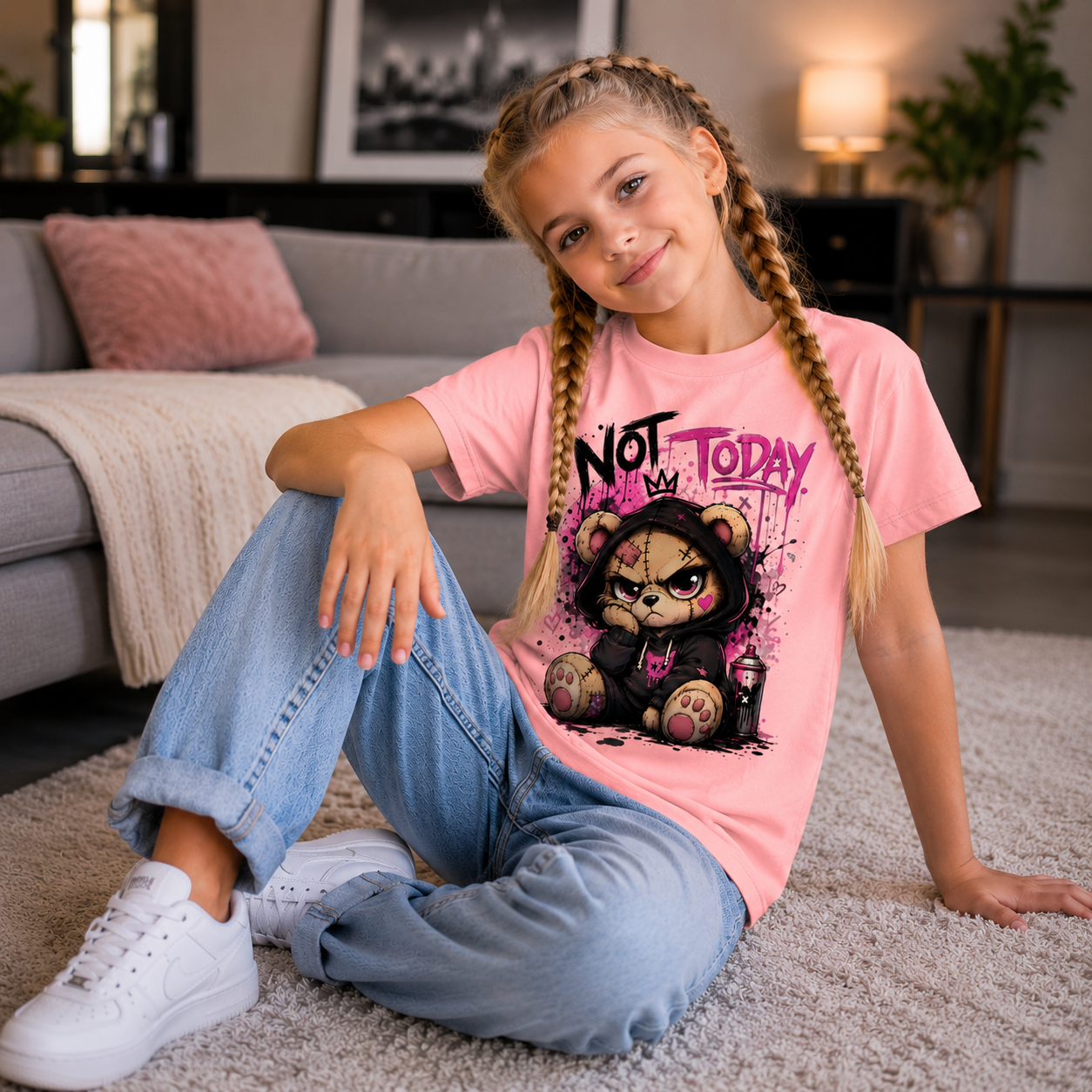 NOT TODAY – Kids Premium T-Shirt 🧸✨